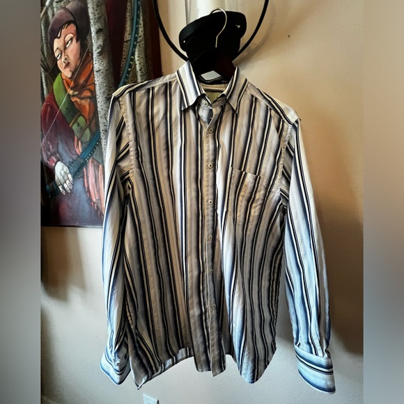 Tommy Bahama Other - Tommy Bahama Shirt Mens Size L Blue Striped Button Up Causal  Long  Sleeves